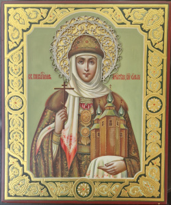 Рукописная икона Св. Равн. Кн. Ольга, писаная икона 