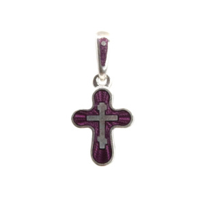 Крестик с горячей эмалью «КЭ13» фиолетовый