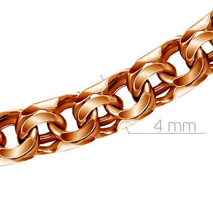 Цепь ручной работы из красного золота, плетение бисмарк 