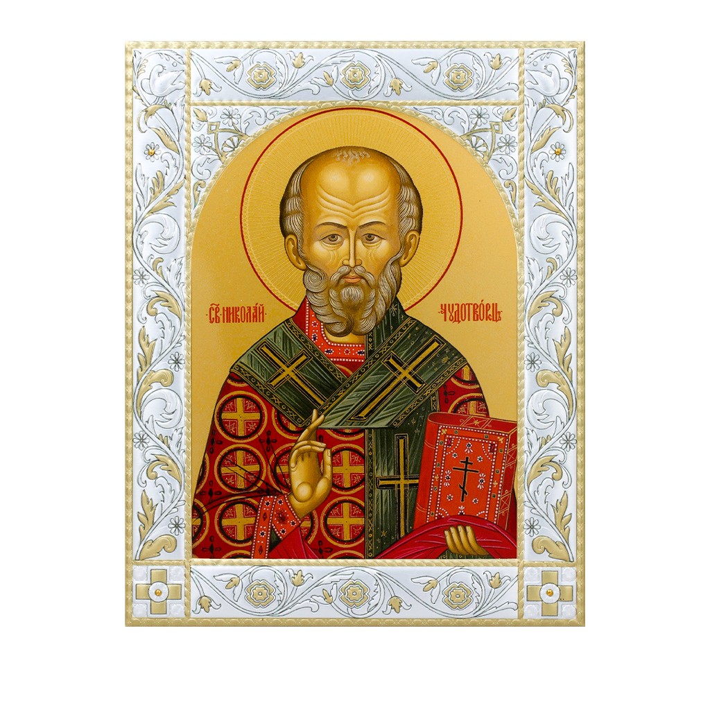 Икона Николай чудотворец, архиепископ Мир Ликийских, святитель в рамке – купить в один клик
