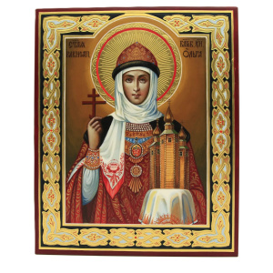 Рукописная икона Св. Равн. Кн. Ольга, писаная икона 