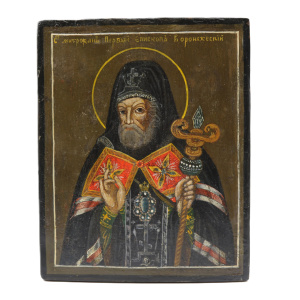 Старинная икона Св. Митрофан, Епископ Воронежский, 19в 