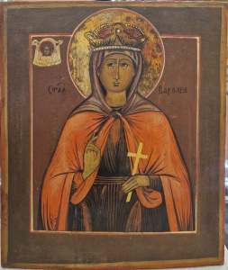 Старинная икона Св. вмц Варвара, 19 век 