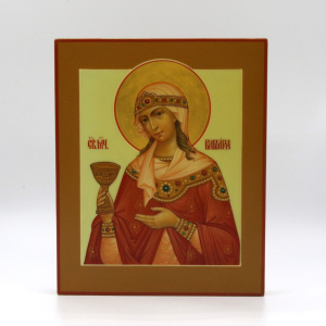 Рукописная икона Св. вмц. Варвара, писаная икона 