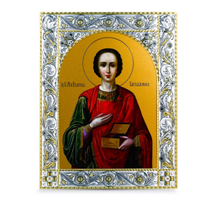 Икона Пантелеимон великомученик и целитель в рамке