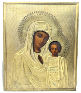 Старинная икона Казанская икона Божией Матери, 19 век 