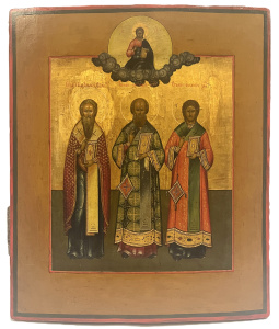 Старинная икона Три Святителя, 19 век 