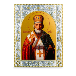 Икона Николай чудотворец, архиепископ Мир Ликийских, святитель в рамке