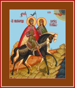 Икона Борис и Глеб благоверные князья-страстотерпцы (АРТ.06917)
