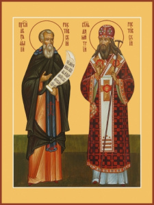 Икона Авраам прп. и Димитрий свт. Ростовские (АРТ.06756)