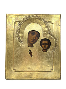 Старинная икона Казанская икона Божией Матери, 19 в 