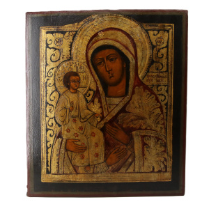 Старинная икона Божия Матерь Троеручица, 19 век 