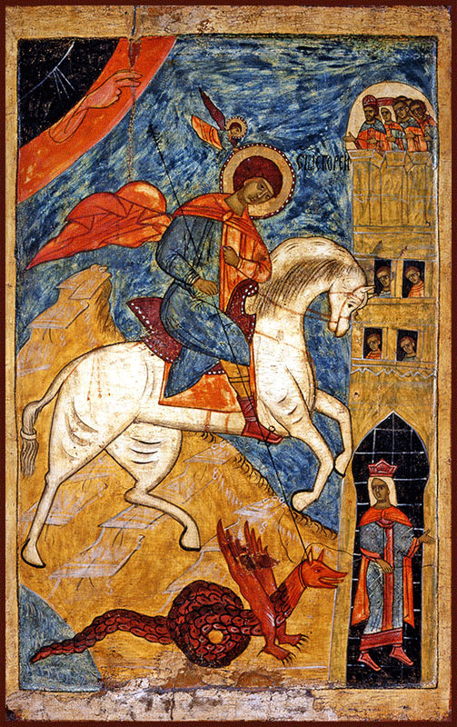 Икона Георгий Победоносец великомученик, икона Чудо Георгия о змие (АРТ.03413)