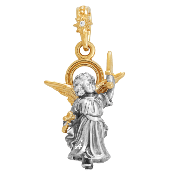 Подвеска «Ангелочек с мечом»