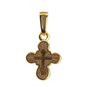 Детский крестик «КРЭ23сз» коричневый серебро/золото