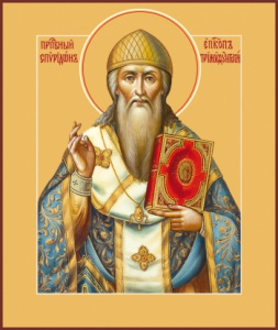 Икона Спиридон Тримифунтский святитель (АРТ.00741)