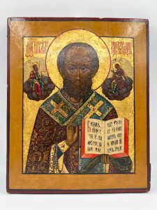Старинная икона Свт. Николай Чудотворец, 19 век 