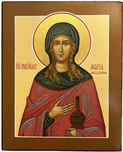 Рукописная икона Св. Мария Магдалина, писаная икона 