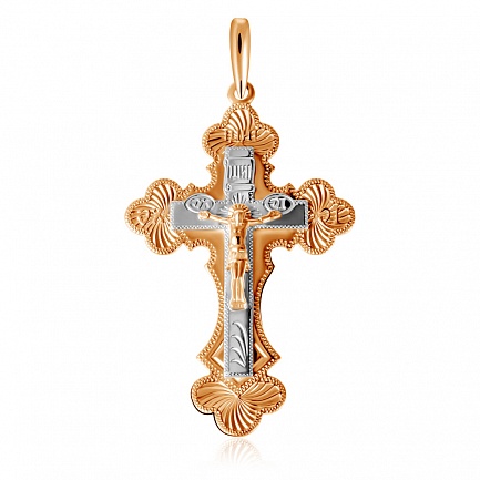 Крест из комбинированного золота