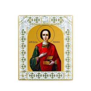 Икона Пантелеимон великомученик и целитель в рамке