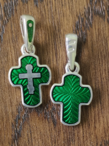 Детский крестик модель «КЭ12» зеленый