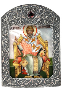 Рукописная икона Св. Спиридон Тримифунтский 