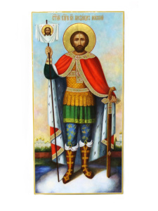 Рукописная икона Св. Александр Невский, писаная икона 