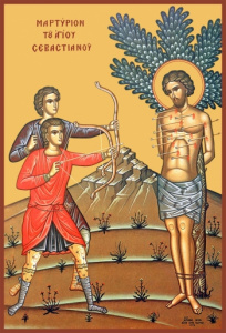 Икона Севастиан Медиоланский, Римский, мученик (АРТ.06505)
