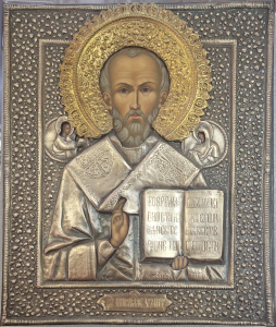Рукописная икона Св. Николай Мирликийский, писаная икона 