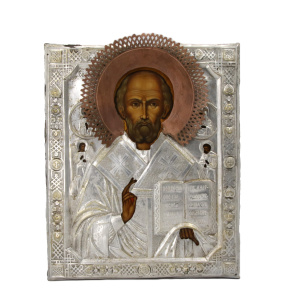 Старинная икона Николай Чудотворец святитель икона 