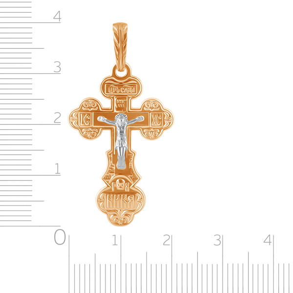 Крест из комбинированного золота
