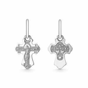 Крест из серебра родированный