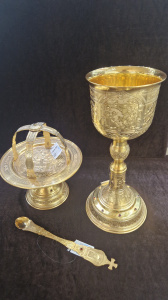 Евхаристический набор из 4 предметов, позолота