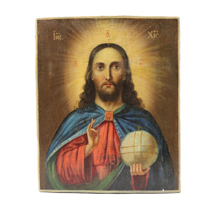 Старинная икона Иисус Христос, 19 век 
