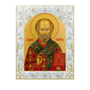 Икона Николай чудотворец, архиепископ Мир Ликийских, святитель в рамке