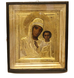 Старинная икона Казанская икона Божией Матери, 19 век 
