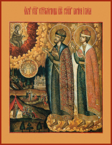 Икона Борис и Глеб благоверные князья-страстотерпцы (АРТ.04405)