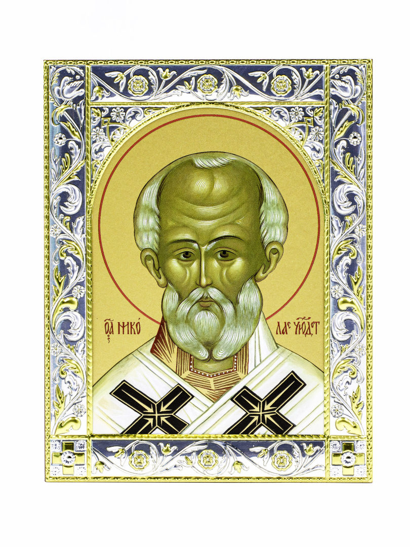Икона Николай чудотворец, архиепископ Мир Ликийских, святитель в рамке – купить в один клик