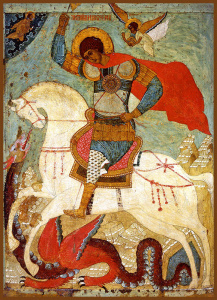 Икона Георгий Победоносец великомученик, икона Чудо Георгия о змие (АРТ.03417)