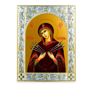 Икона Семистрельная икона Божией Матери в рамке