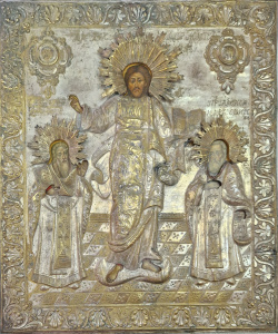 Старинная икона Господь с предстоящими, 19 век 