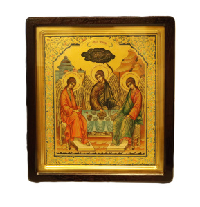Рукописная икона Св. Троица, писаная икона 
