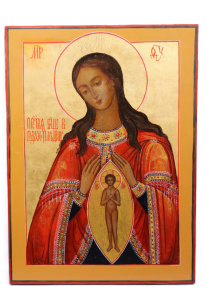Храмовая икона Божия Матерь Помощница в родах, 19 век 