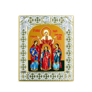 Икона Вера, Надежда, Любовь и их матерь София мученицы в рамке