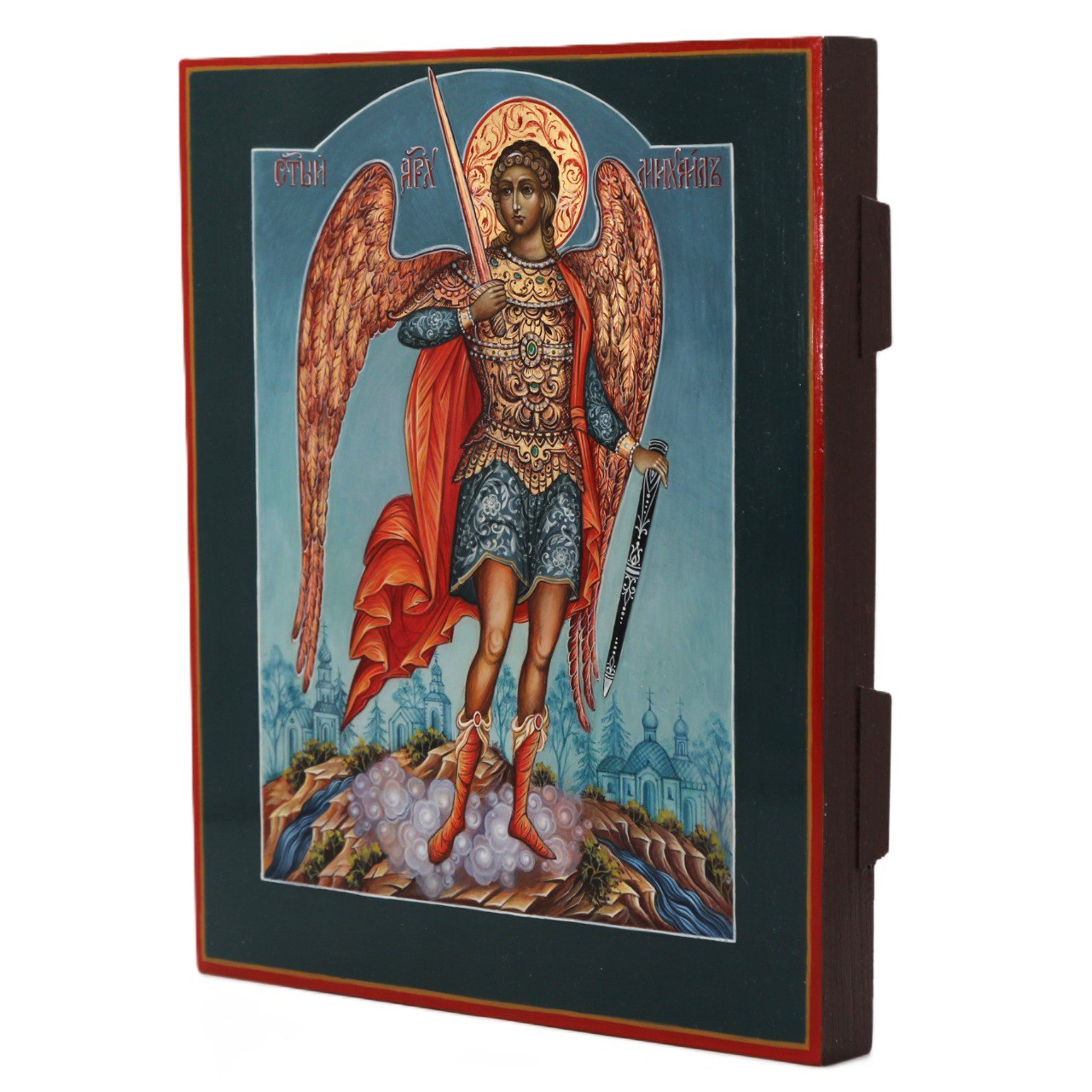 Рукописная икона Св. Михаил Архангел, писаная икона – фото №2