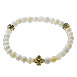 Православные браслет-чётки «Перламутр» серебро/золочение