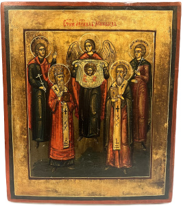 Старинная икона Собор Архангела Михаила, 19 век 