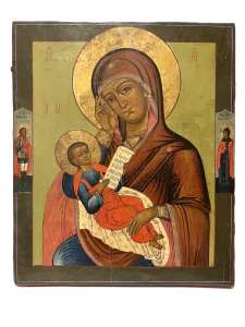 Старинная икона Утоли Болезни, икона Божией Матери, 19 век 