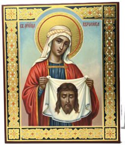 Рукописная икона Св. Вероника, писаная икона 