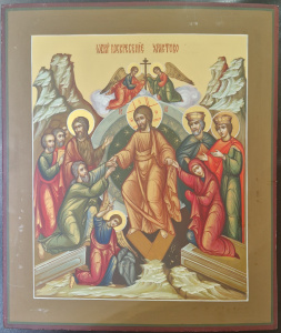 Старинная икона Воскресение Христово, 19 век 